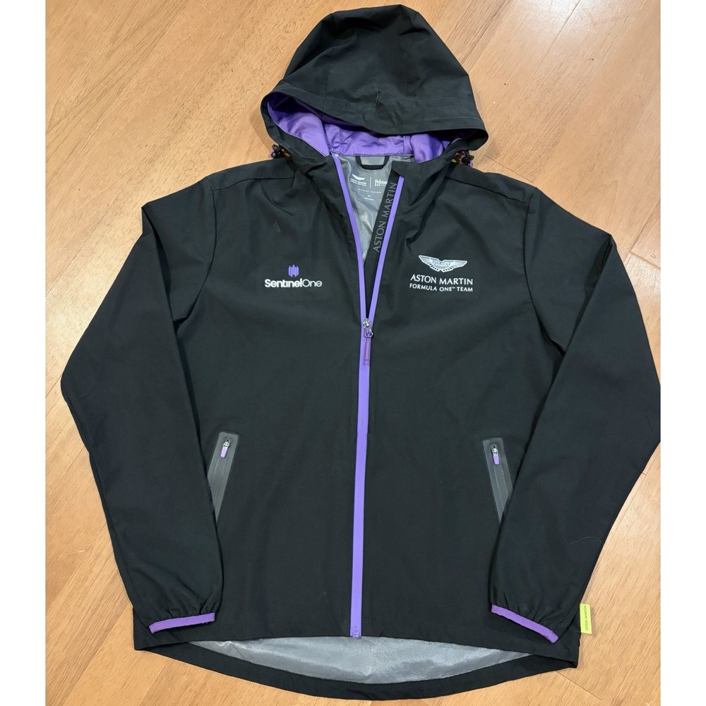 Aston Martin F1 Team Jacket Official Formula One Racing Medium Windbreaker Rain